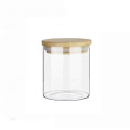 High quality borosilicate glass jar with bamboo lid Storage-123RL